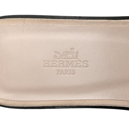 Hermes Suede Goatskin Crystal Powder Oran Sandals 39.5 7 of 11