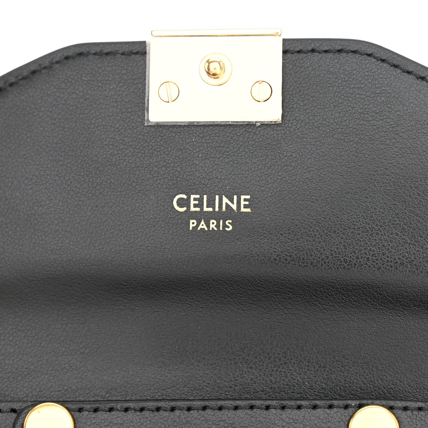 Celine Shiny Smooth Calfskin C Phone Holder Wallet On Chain Bag Black 7 of 8