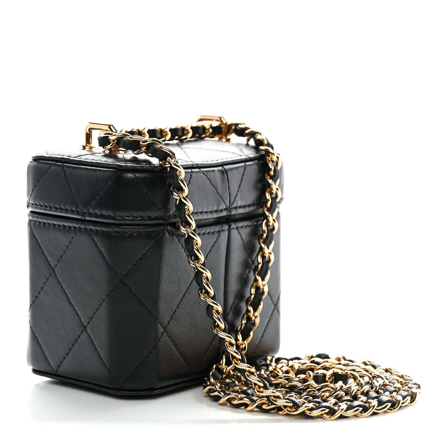 Chanel Lambskin Quilted Vanity Clutch With Chain Black 5 of 31