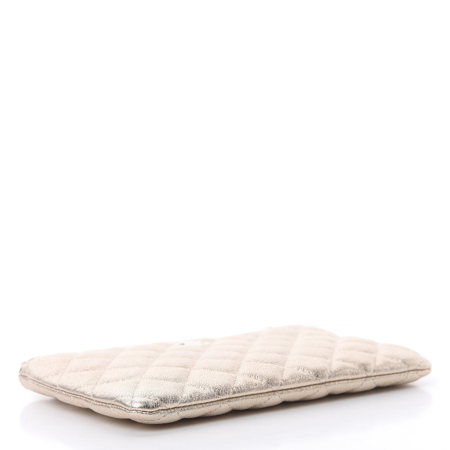 Chanel Metallic Lambskin Quilted Cosmetic Case Gold 4 of 8