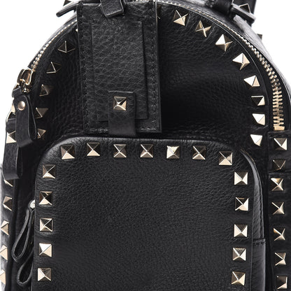 Valentino Garavani Pebbled Calfskin Mini Rockstud Backpack Black 7 of 10