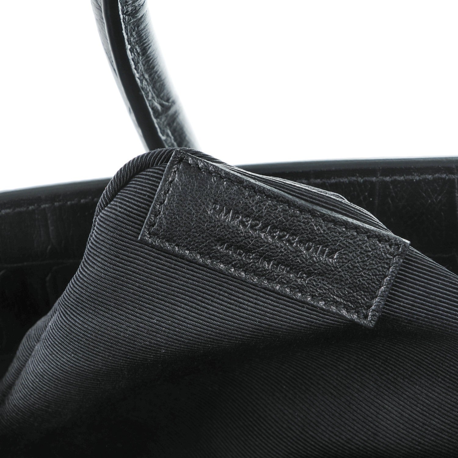 Saint Laurent Calfskin Crocodile Embossed Small Sac de Jour Black 7 of 7
