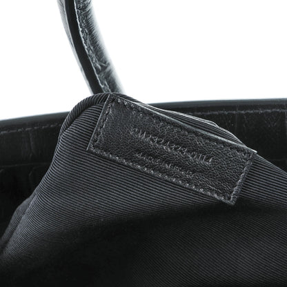 Saint Laurent Calfskin Crocodile Embossed Small Sac de Jour Black 7 of 7