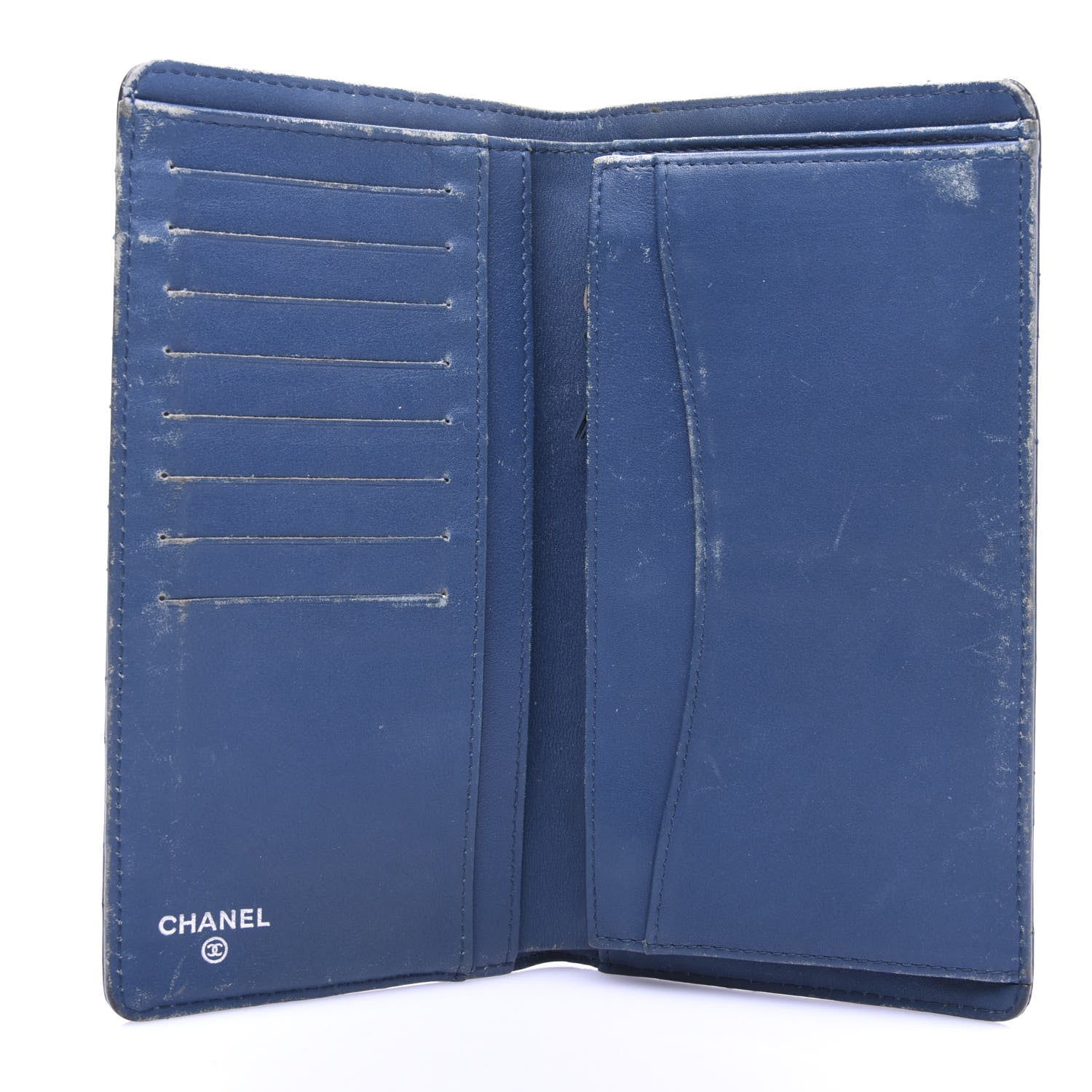 Chanel Patent Calfskin Quilted Yen Wallet Blue 5 of 9