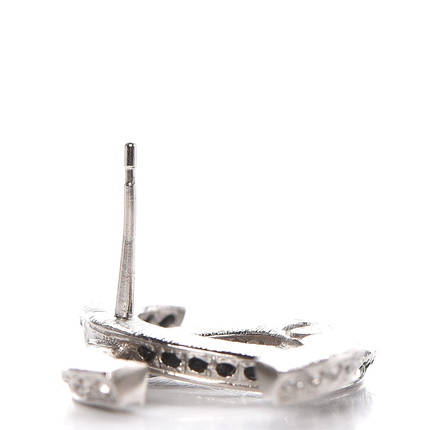 Crystal CC Earrings Silver Black
