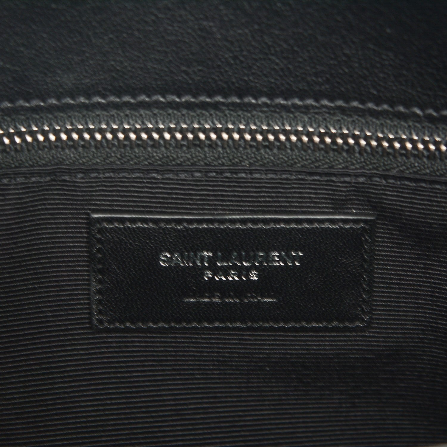 Saint Laurent Sheepskin Matelasse Chevron Large Monogram Shopping Bag Black 6 of 6
