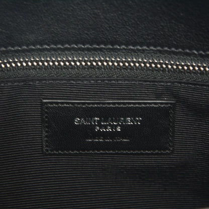Saint Laurent Sheepskin Matelasse Chevron Large Monogram Shopping Bag Black 6 of 6