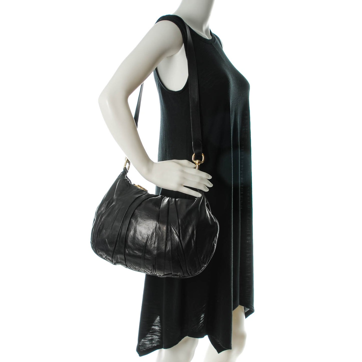 Calfskin Small Hysteria Top Handle Bag Black