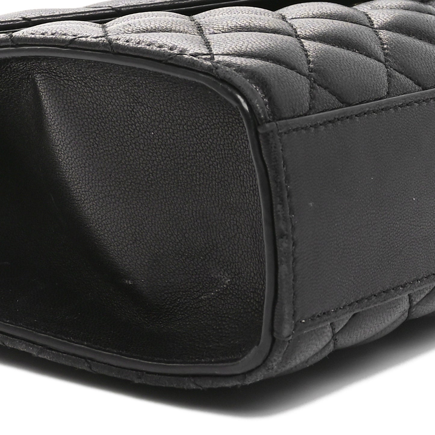 Lambskin Mixed Matelasse Triquilt Medium Monogram Satchel Black