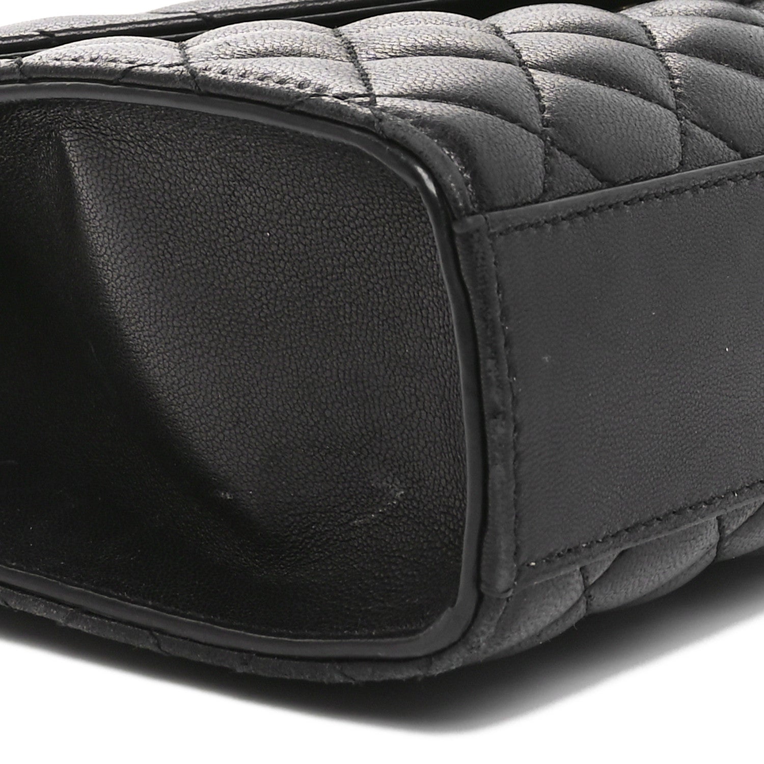 Saint Laurent Lambskin Mixed Matelasse Triquilt Medium Monogram Satchel Black 9 of 10