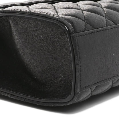 Saint Laurent Lambskin Mixed Matelasse Triquilt Medium Monogram Satchel Black 9 of 10