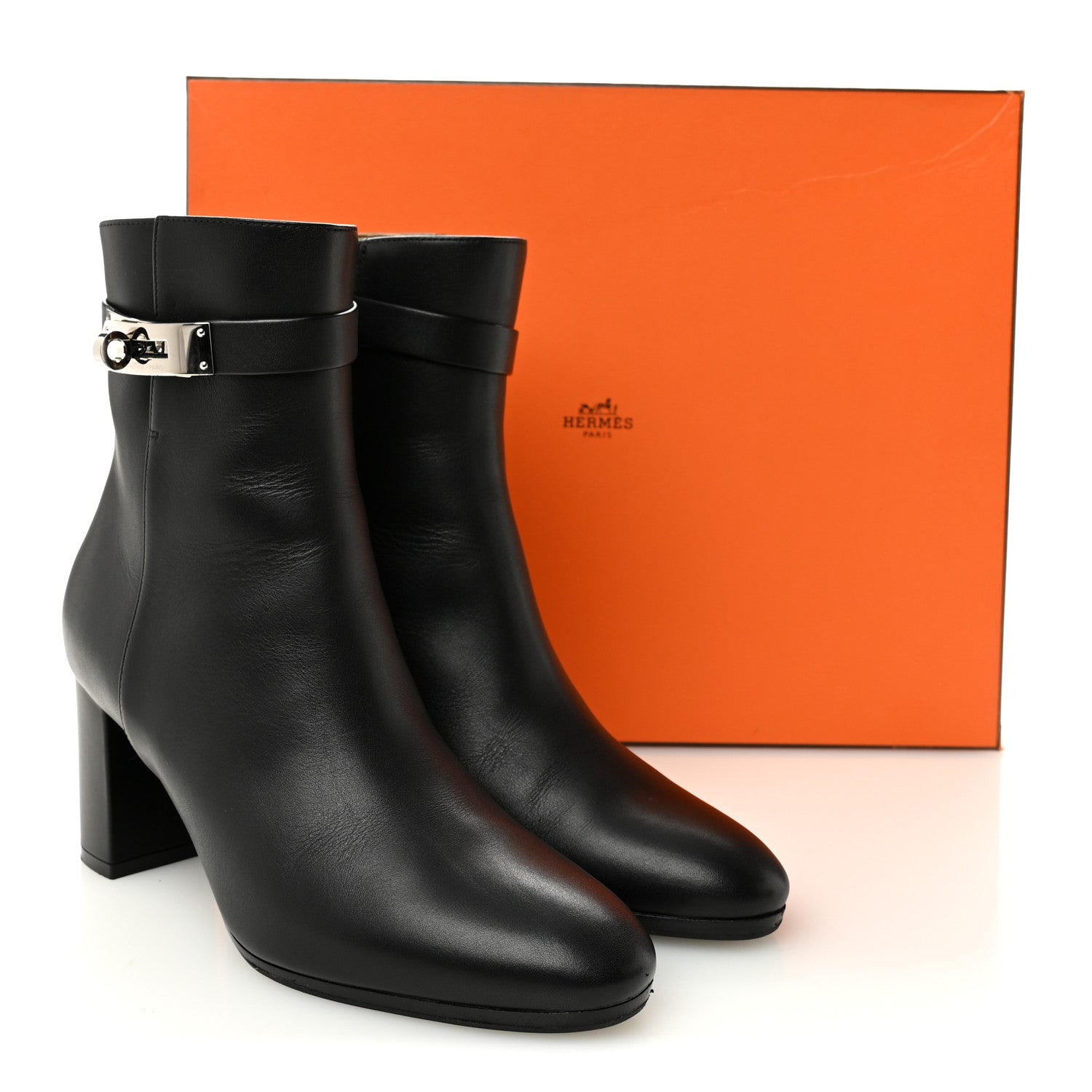 Hermes Calfskin Saint Germain Ankle Boots 36.5 Black 10 of 10