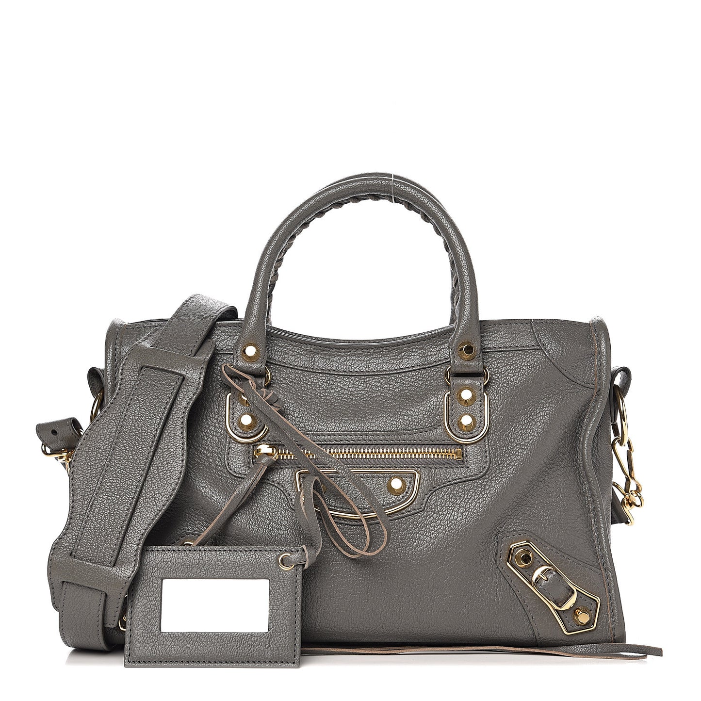 Chevre Gold Metallic Edge Hardware S City Gris Acier