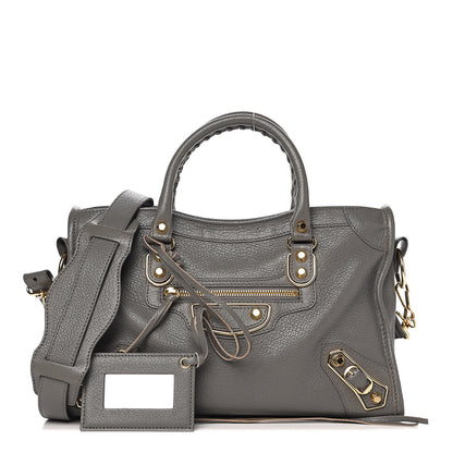 Balenciaga Chevre Gold Metallic Edge Hardware S City Gris Acier 1 of 9