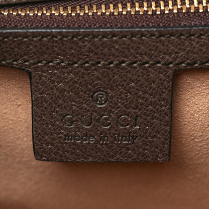 Gucci GG Supreme Monogram Textured Dollar Calfskin Web Medium Ophidia Boston Beige Ebony New Acero 7 of 10