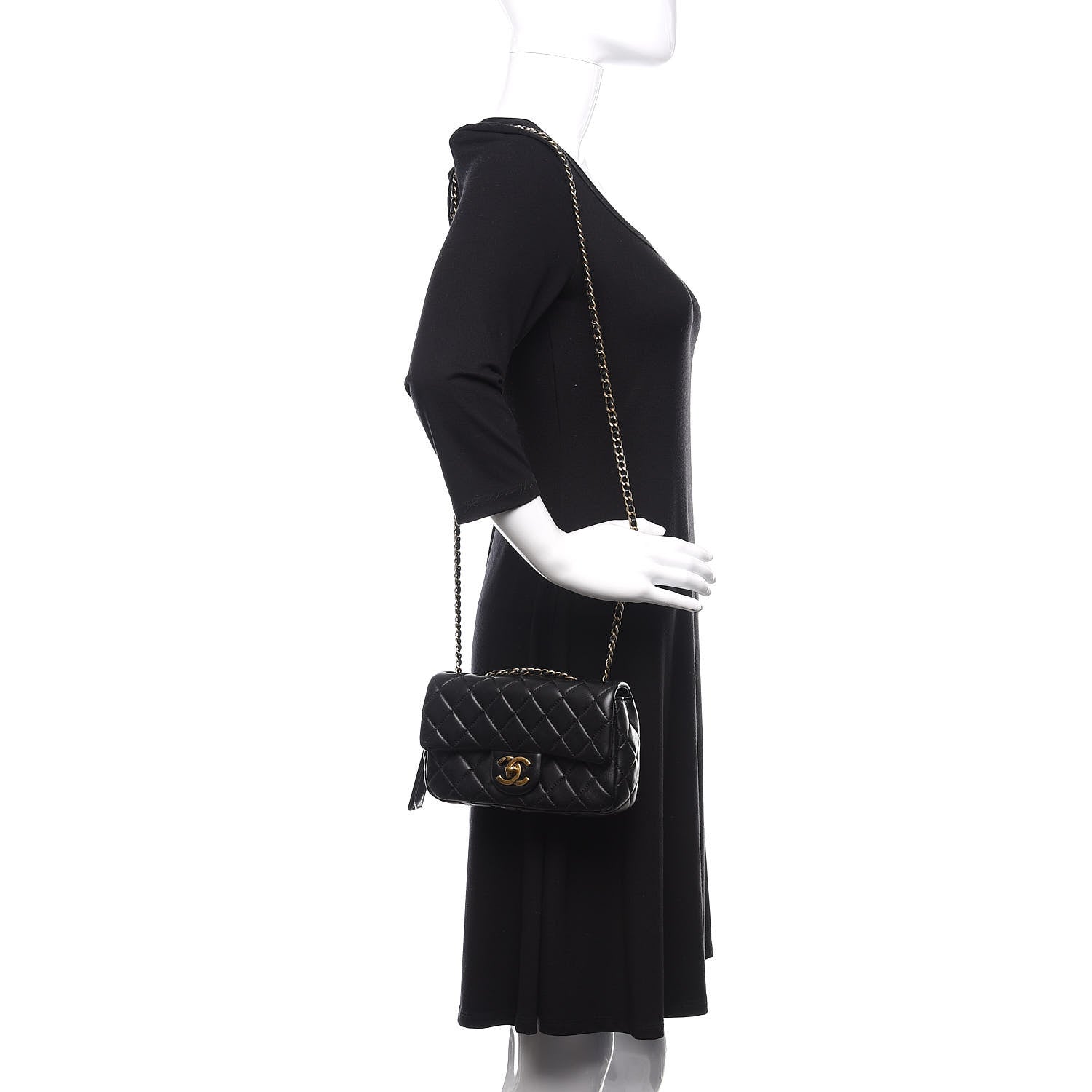 Chanel Lambskin Small Grocery By Chanel Flap Black 2 of 14