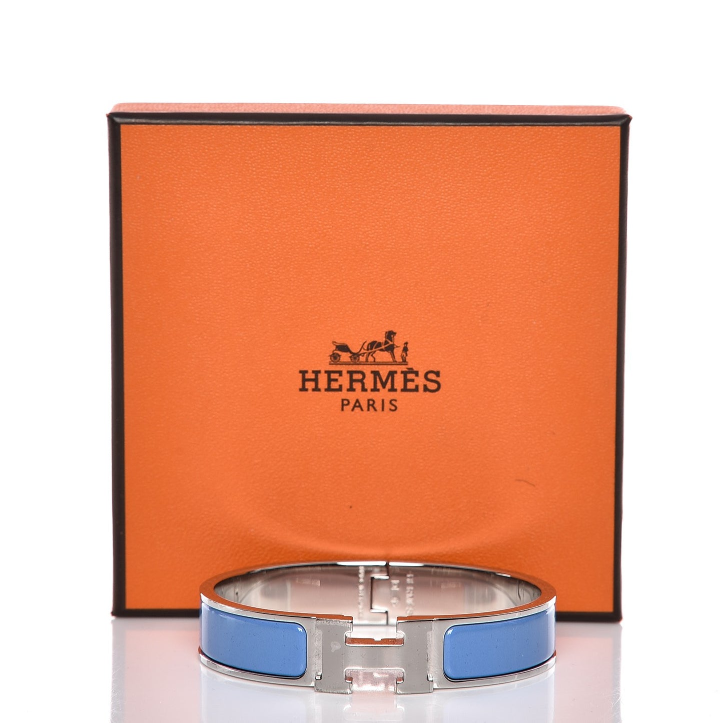 Enamel Narrow Clic Clac H Bracelet PM Bleu Transat