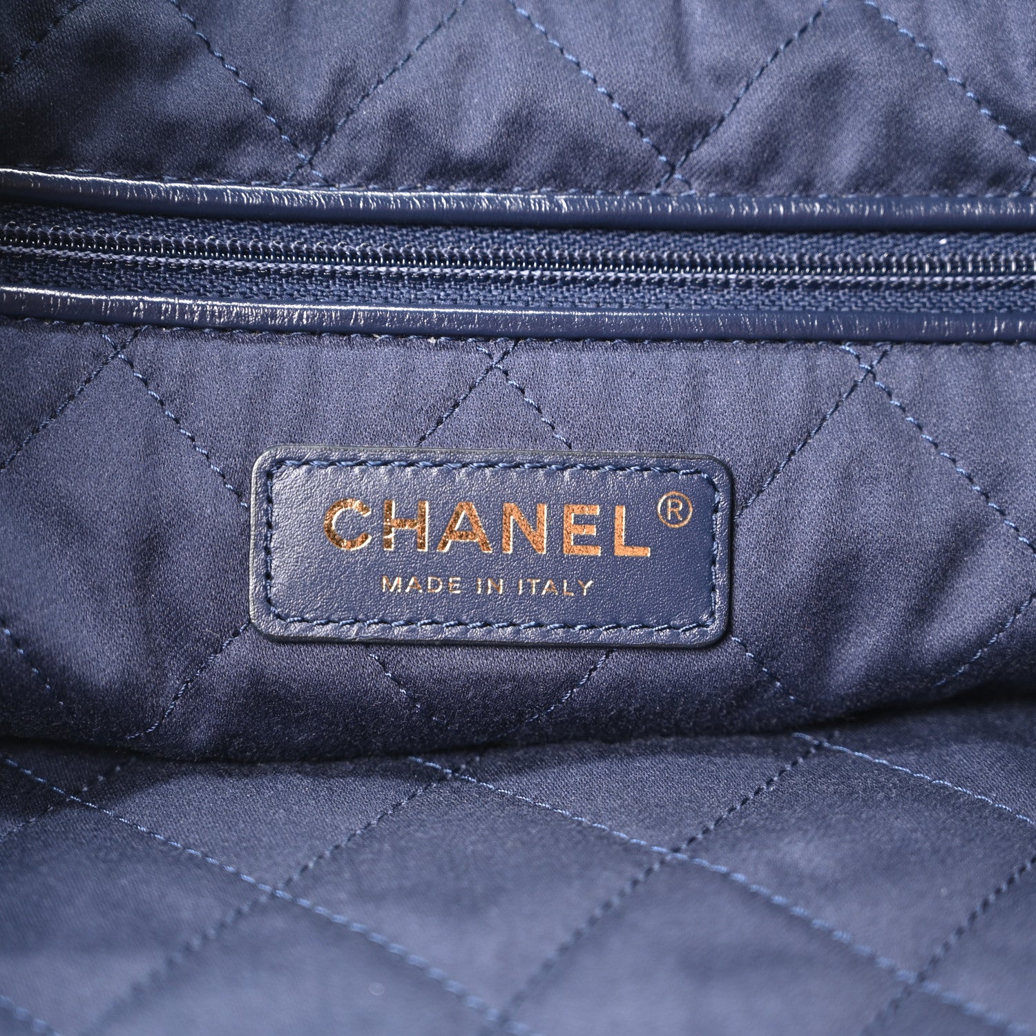 Chanel Shiny Calfskin Quilted Small Chanel 22 Navy 7 of 11