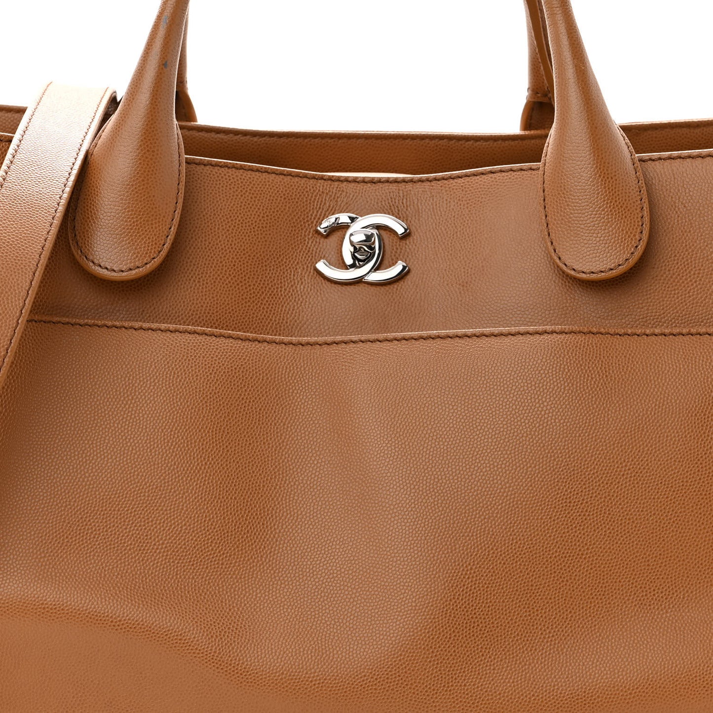 Caviar Medium Cerf Executive Shopper Tote Dark Beige