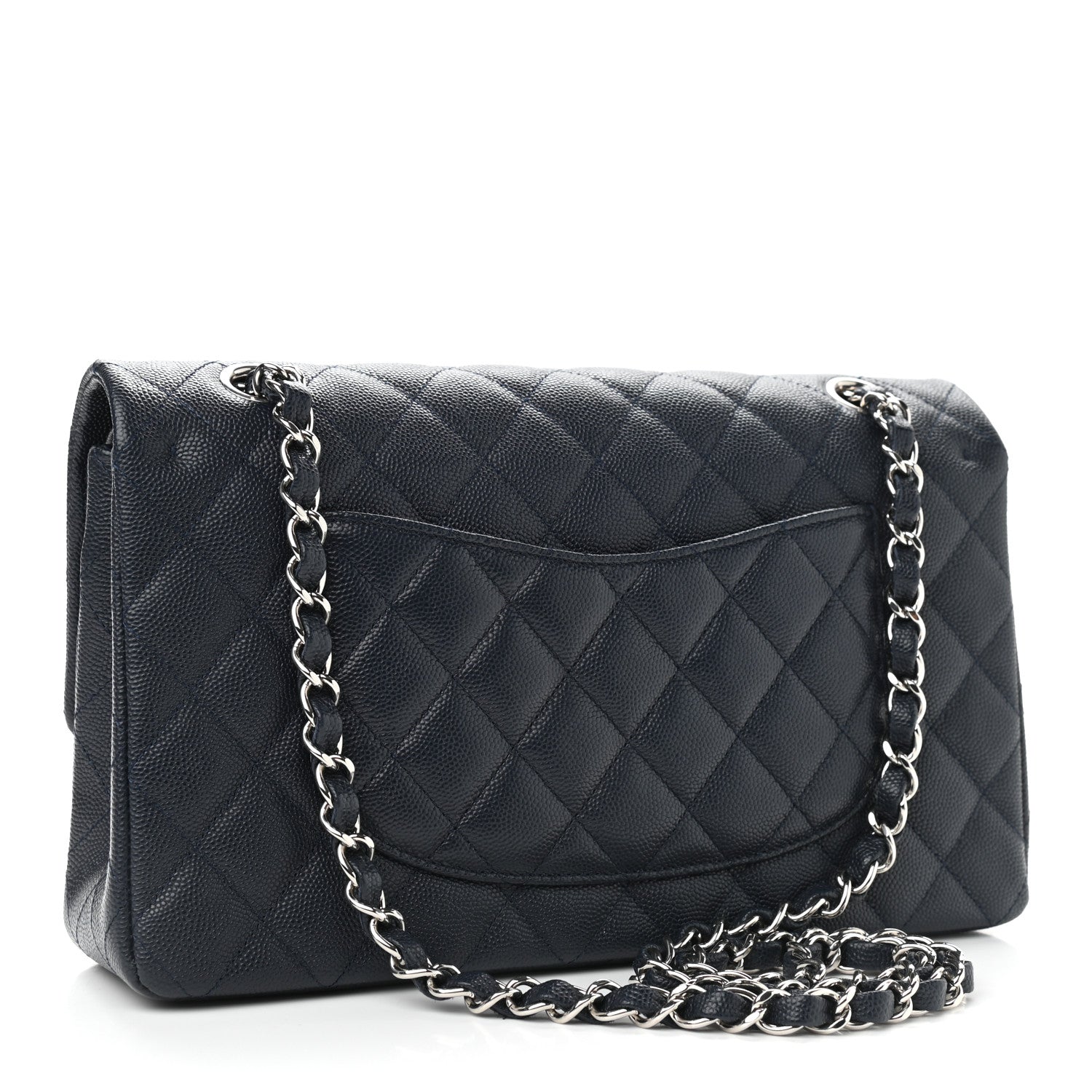 Chanel Caviar Quilted Medium Double Flap Navy 3 of 12
