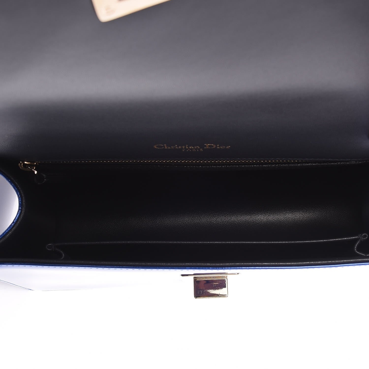 Christian Dior Metallic Patent Micro-Cannage Medium Diorama Flap Bag Blue 5 of 8