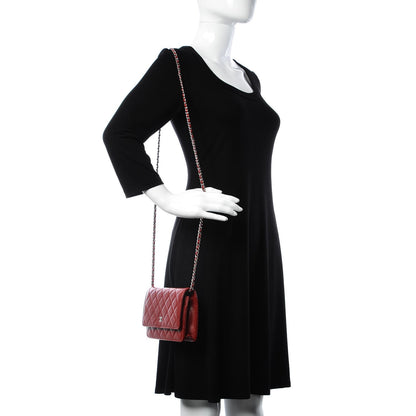 Chanel Caviar Quilted Wallet on Chain WOC Red 2 of 9