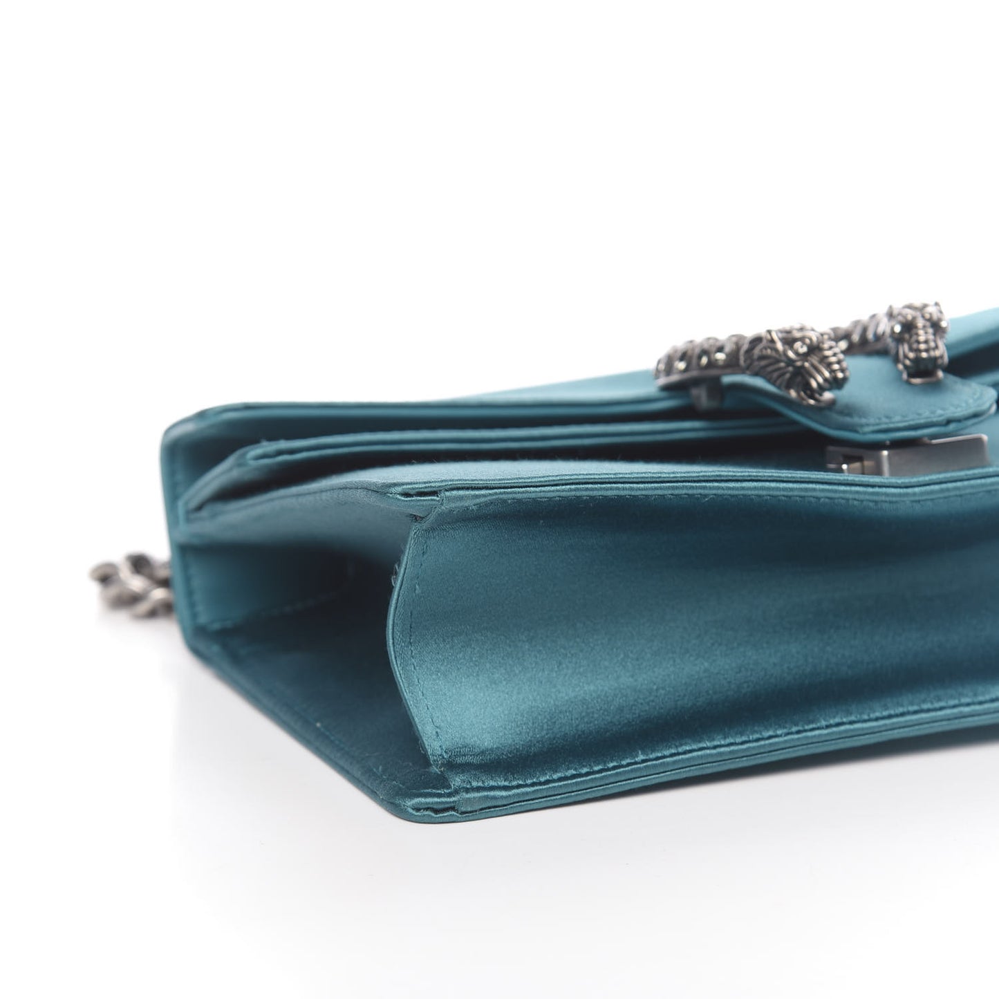 Satin Silk Crystal Small Dionysus Shoulder Bag Turchese Black Diamond