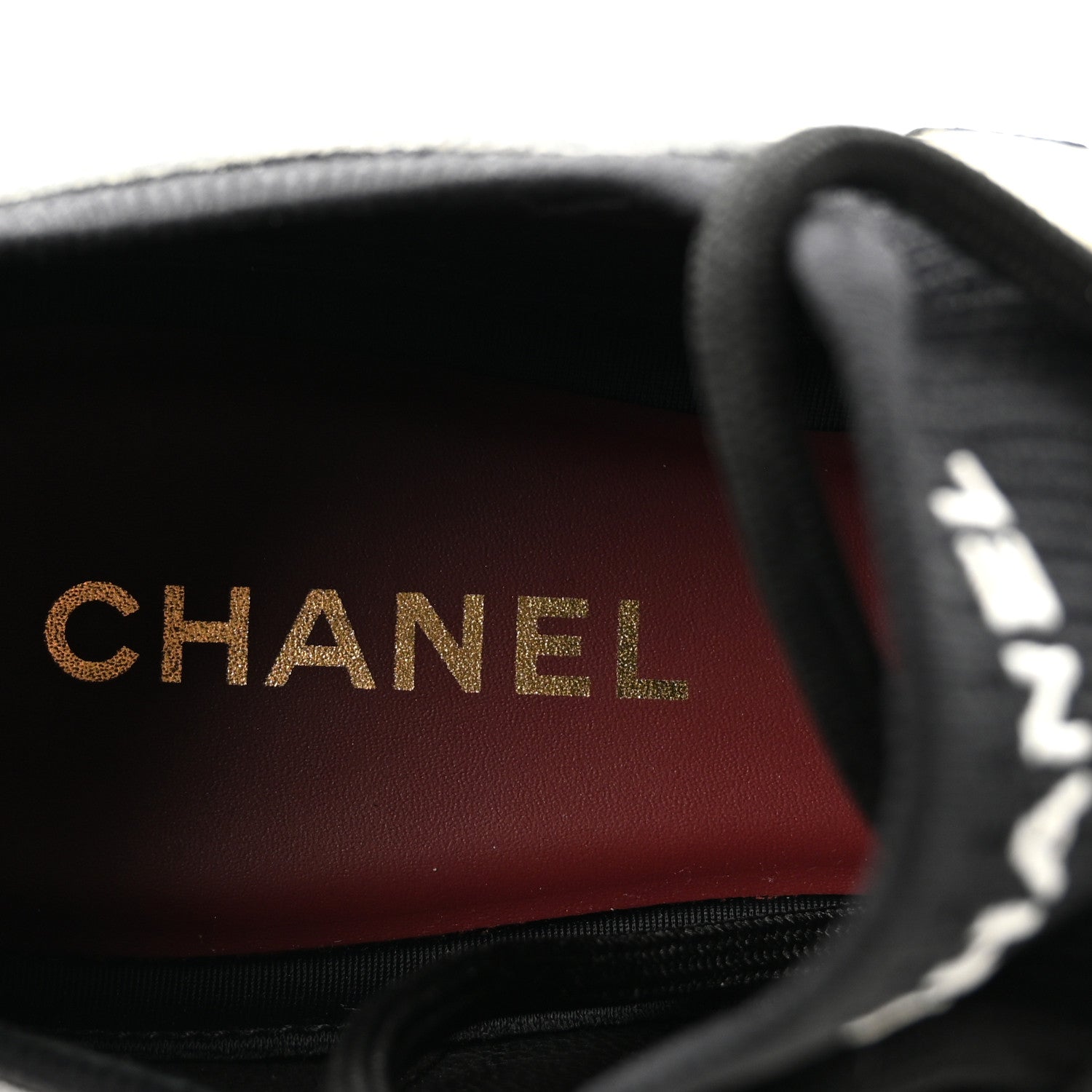 Chanel Calfskin Mixed Fibers CC Sneakers 39.5 Ivory Black 8 of 10