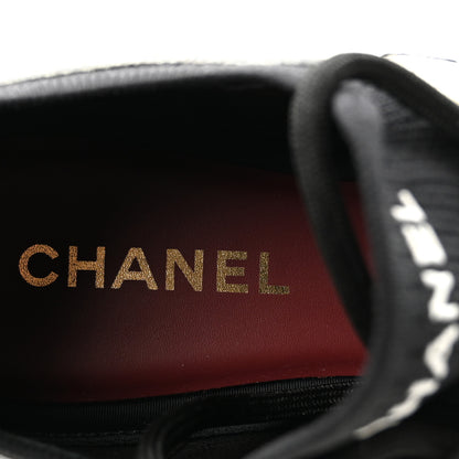 Chanel Calfskin Mixed Fibers CC Sneakers 39.5 Ivory Black 8 of 10