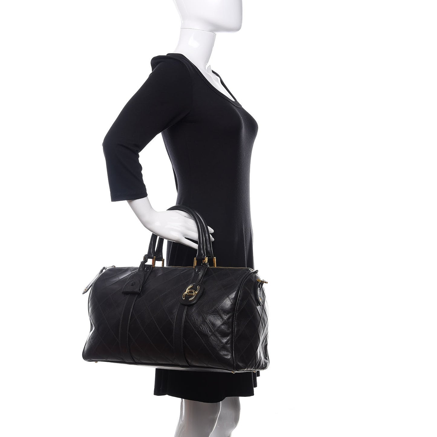 Calfskin Stitched CC Boston Black