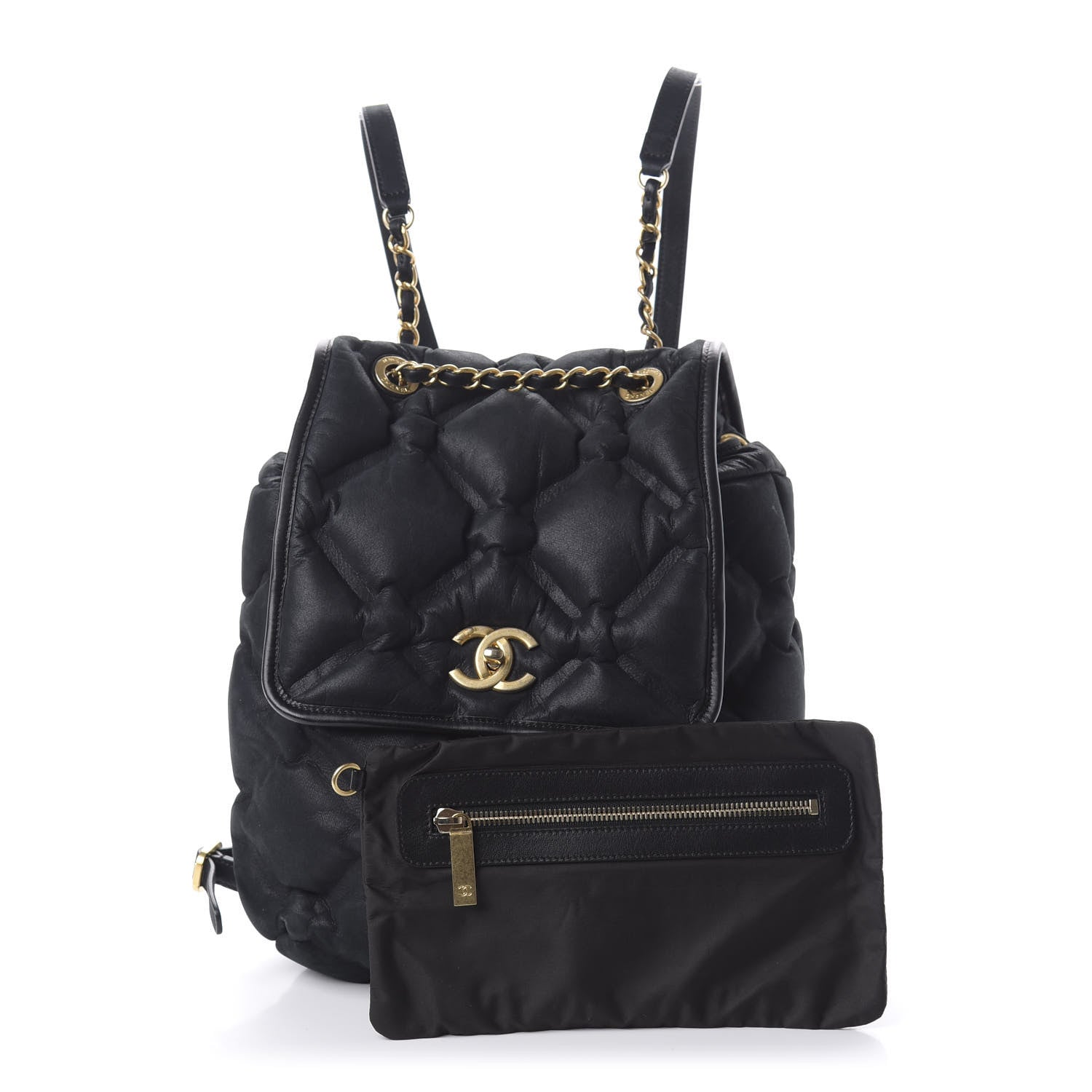Chanel Iridescent Calfskin Quilted Chesterfield Backpack Black 1 of 10