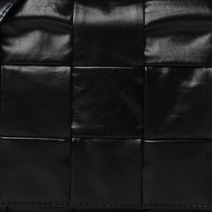 Bottega Veneta Paper Calfskin Maxi Intreccio Cassette Crossbody Bag Black 8 of 10