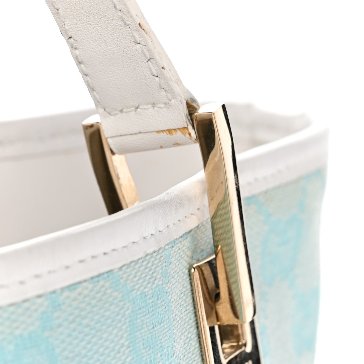 Monogram Small Bucket Tote Turquoise
