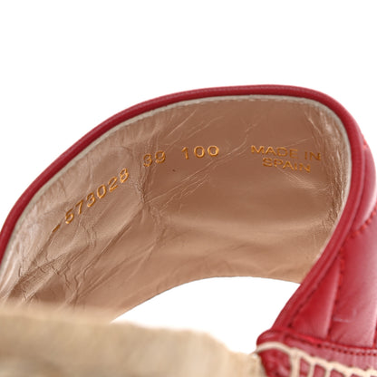 Gucci Nappa Matelasse GG Marmont Espadrille Slide Sandals 39 Hibiscus Red 8 of 9