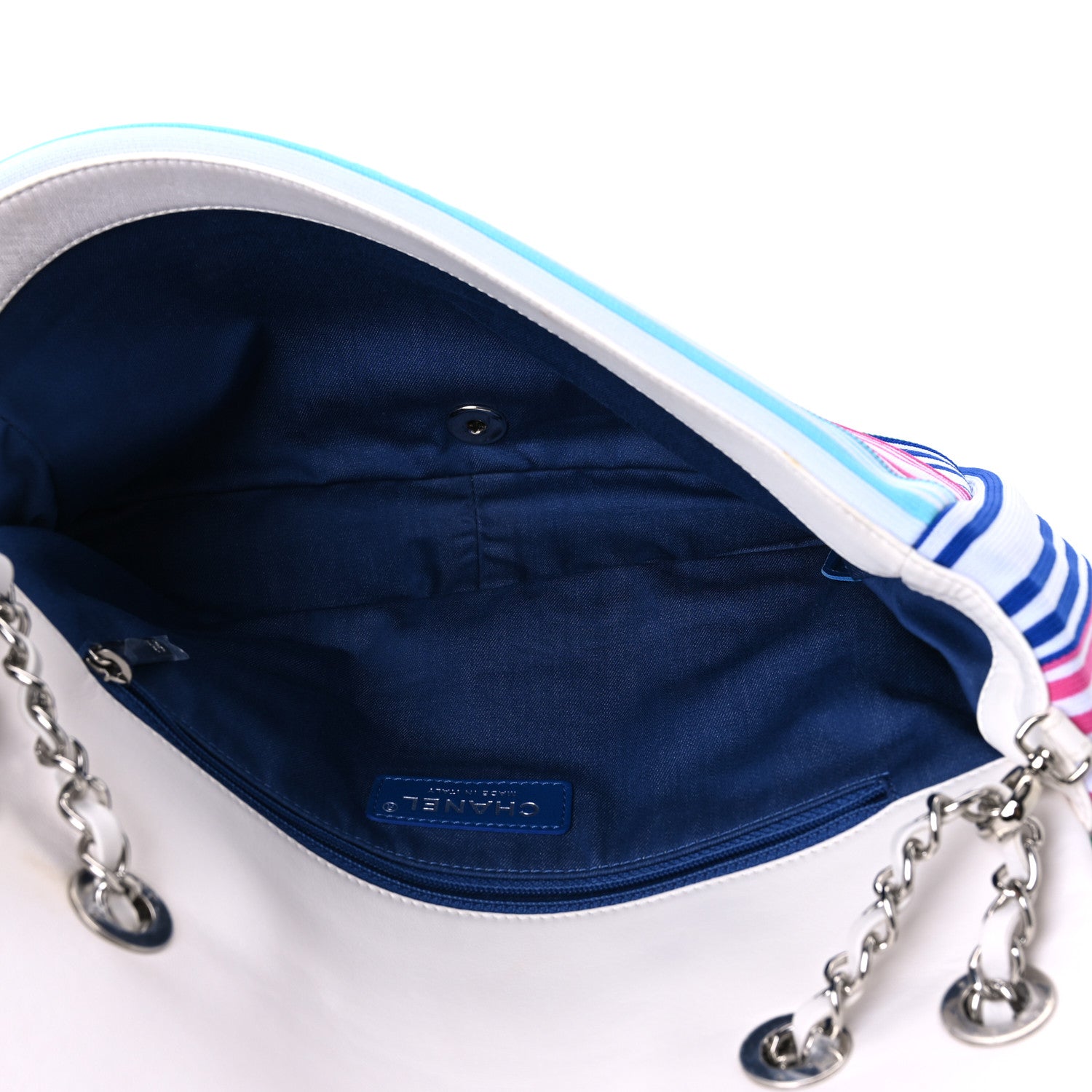 Chanel Mixed Fibers Lambskin Venise Biarritz Flap Bag Multicolor White 5 of 10