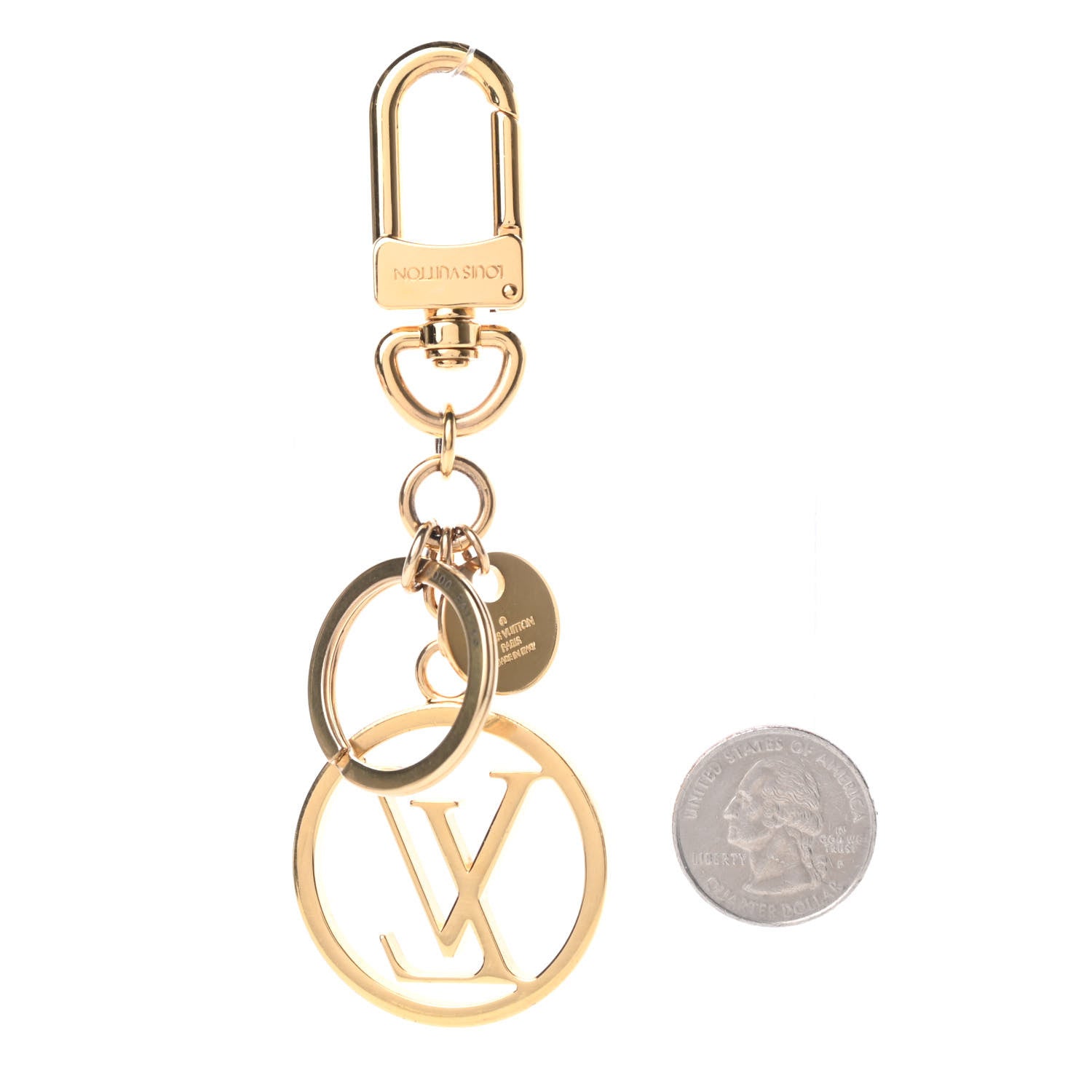 Louis Vuitton LV Circle Bag Charm Key Holder Gold 2 of 5