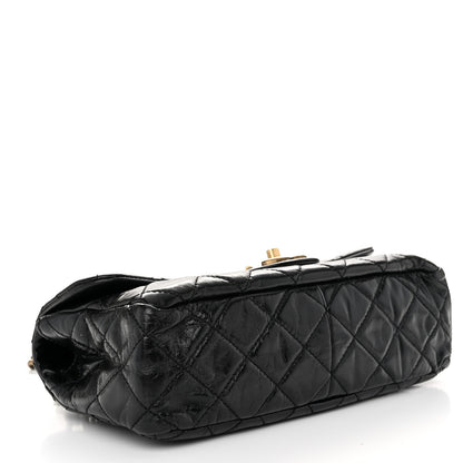 Chanel Glazed Calfskin Quilted Small Castle Rock Flap Black Burgundy 4 of 9