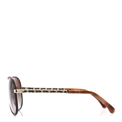 Chanel Metal Polarized Pilot Winter Sunglasses 4219-Q Brown 3 of 7