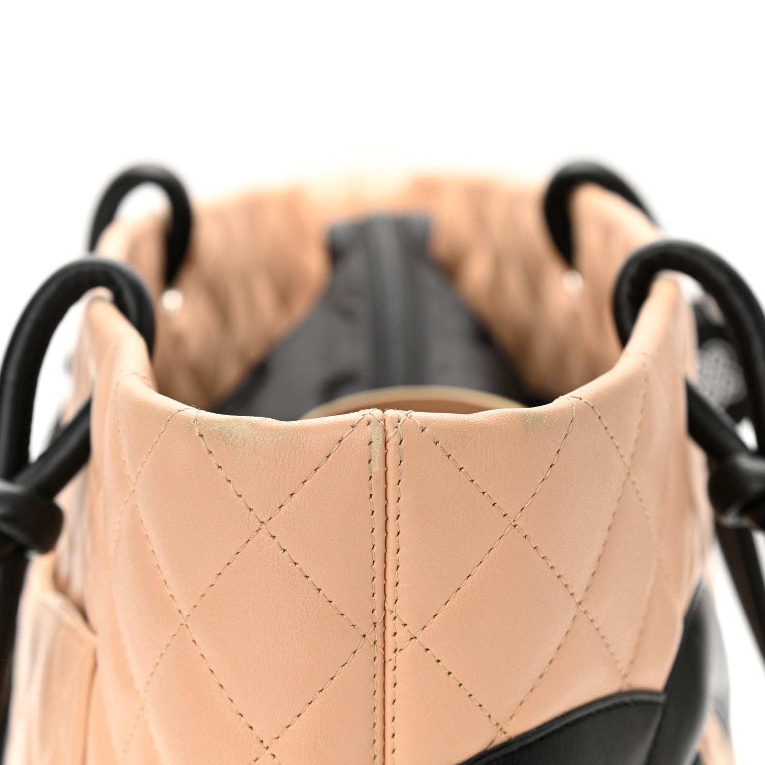 Chanel Calfskin Quilted Large Cambon Tote Beige Black 11 of 11