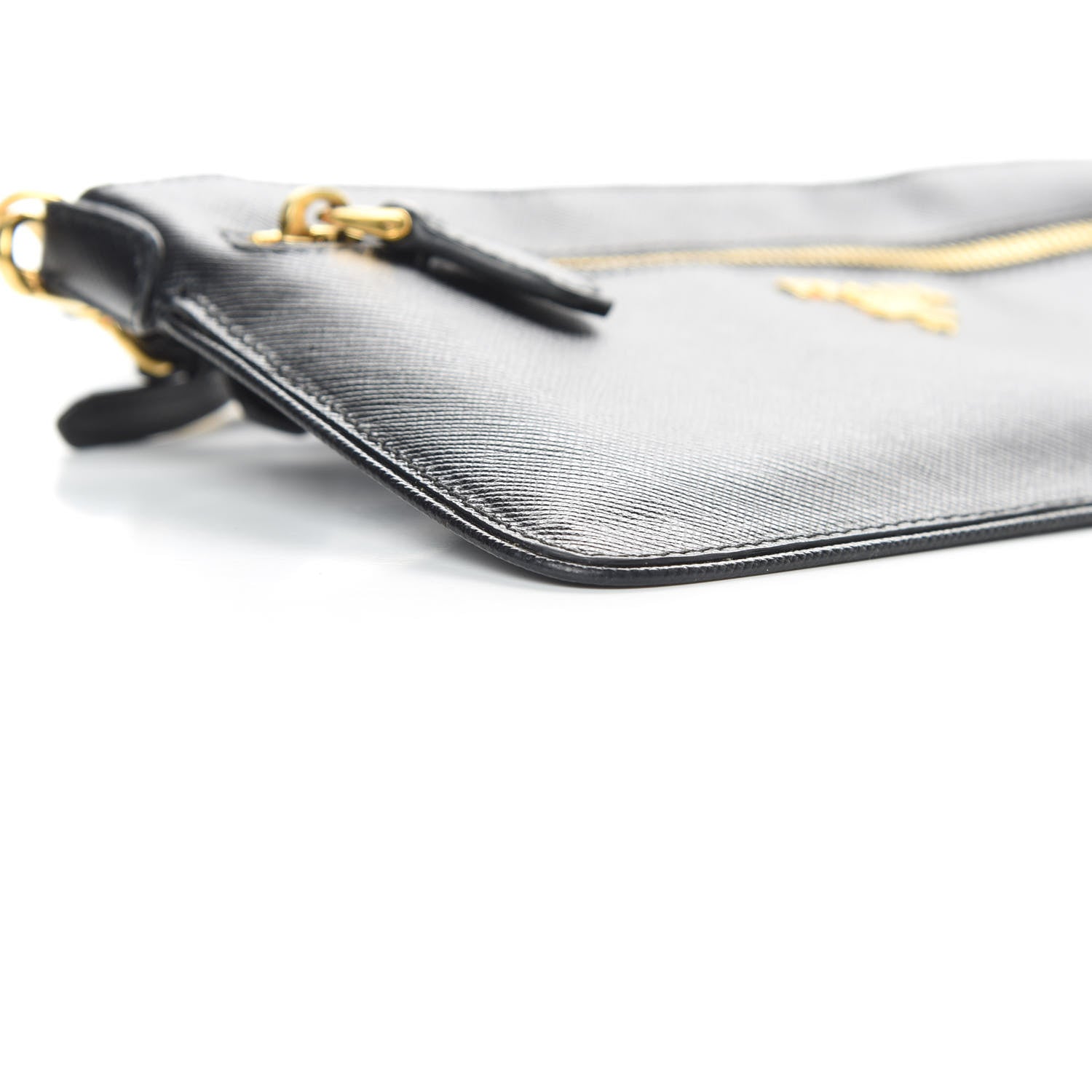 Prada Saffiano Crossbody Wallet Black 9 of 12