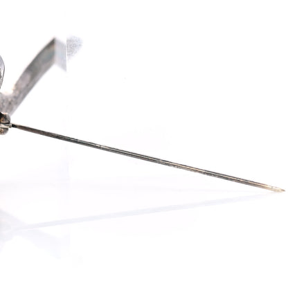 Saint Laurent Brass Leaf Brooch Silver 6 of 7