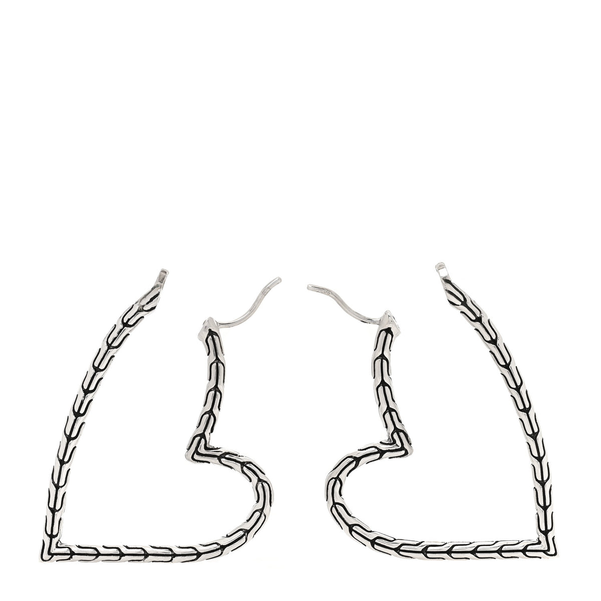John Hardy Sterling Silver Classic Chain Manah Heart Hoop Earrings 3 of 5