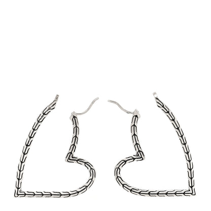 John Hardy Sterling Silver Classic Chain Manah Heart Hoop Earrings 3 of 5