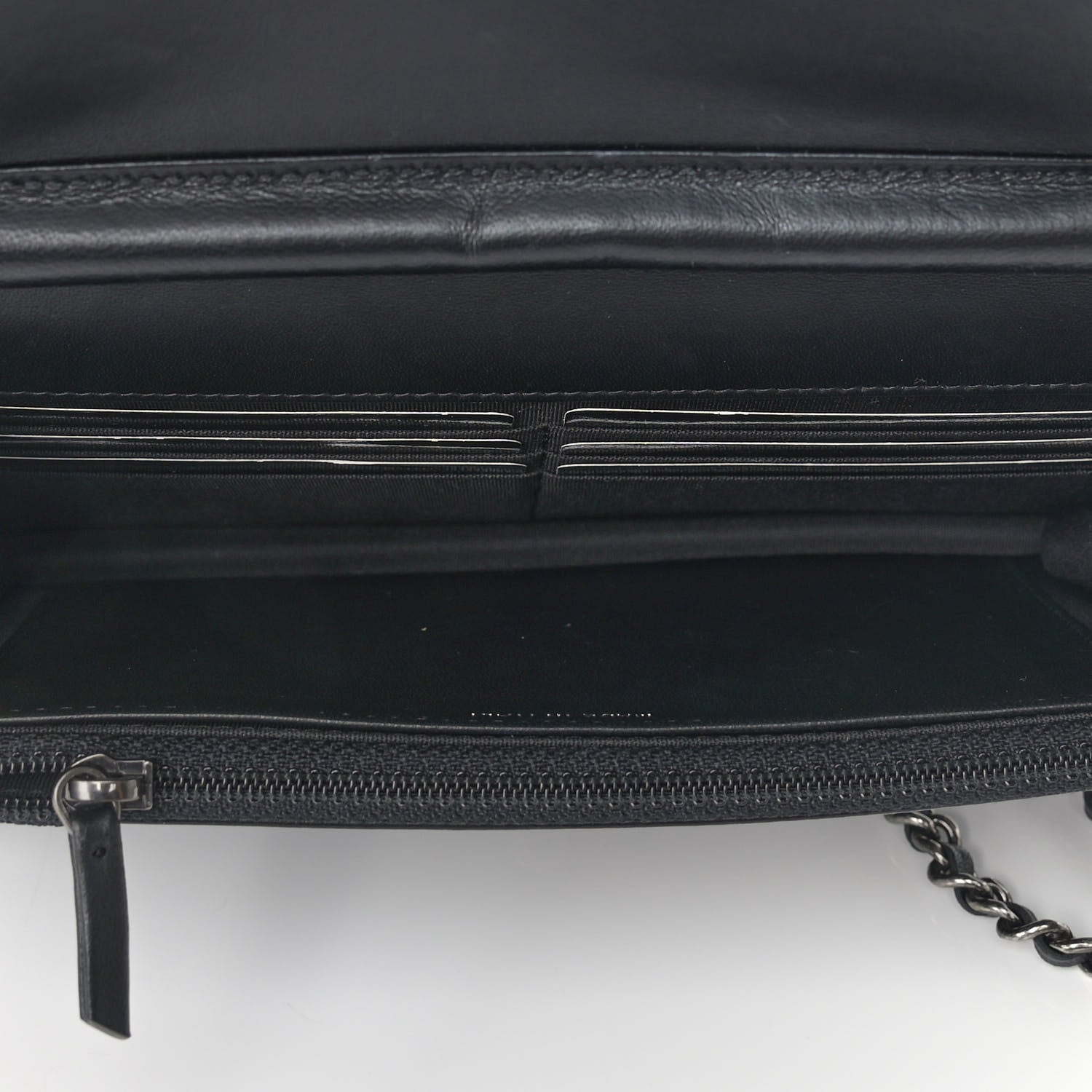 Chanel Lambskin Quilted Boy Wallet On Chain WOC Black 5 of 10