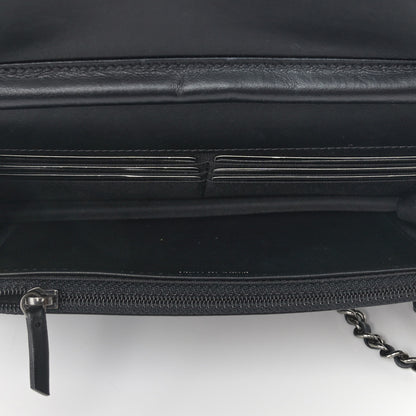 Chanel Lambskin Quilted Boy Wallet On Chain WOC Black 5 of 10