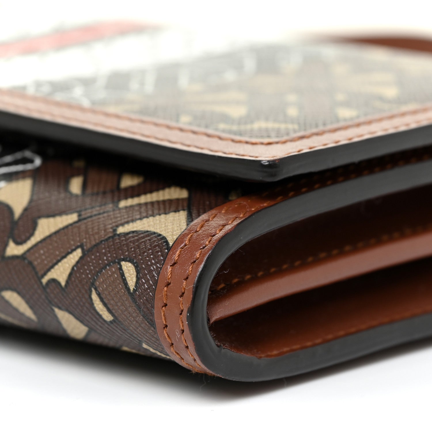 Burberry E-Canvas Monogram Stripe Hannah Wallet Bridle Brown 10 of 12