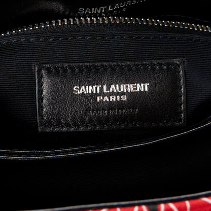 Saint Laurent Cotton Bandana Y Quilted Monogram Toy Loulou Crossbody Bag Red 7 of 12