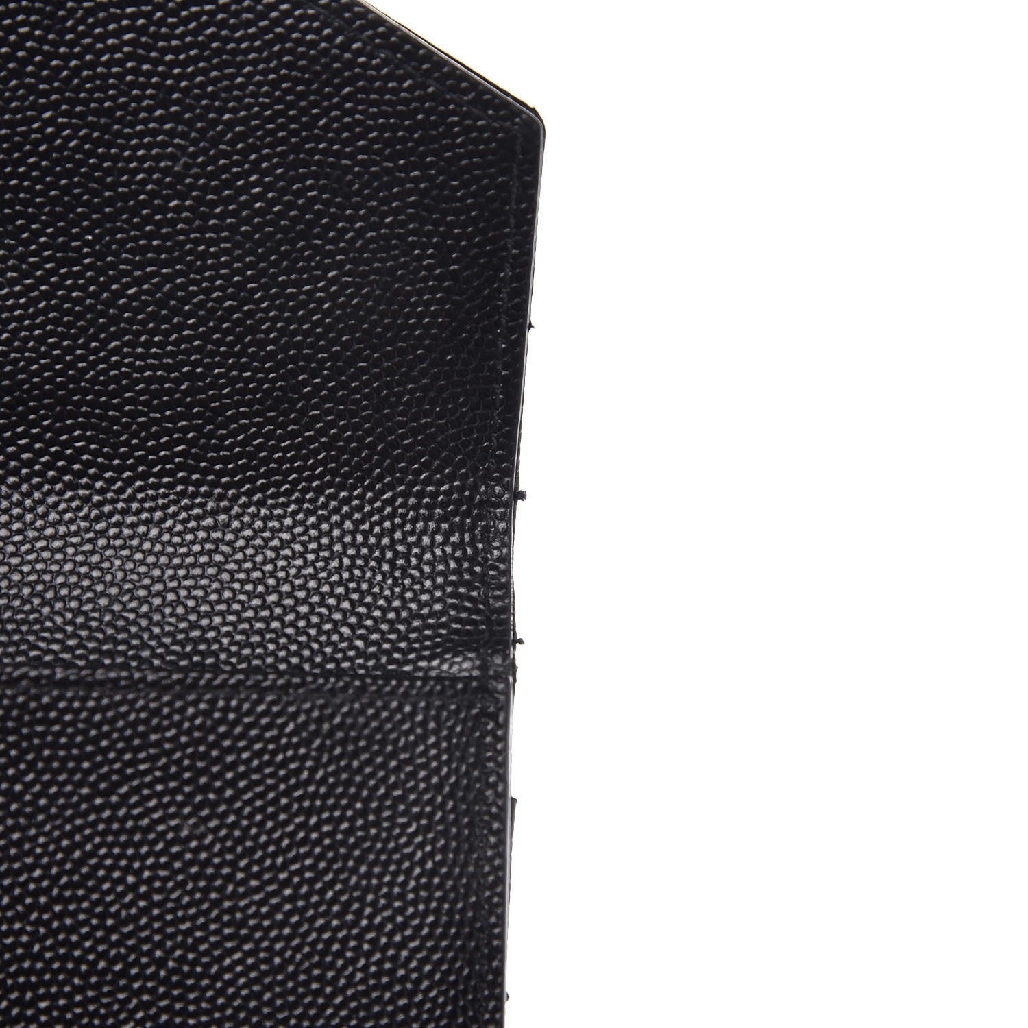 Saint Laurent Grain De Poudre Matelasse Chevron Small Monogram Passport Case Black 8 of 10
