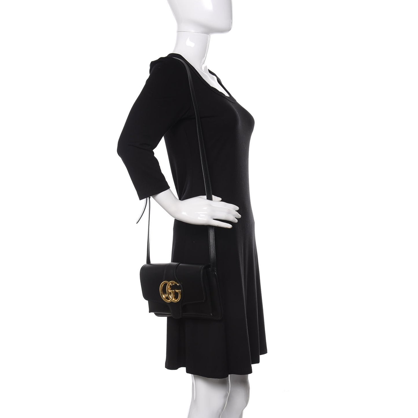 Vitello Palmellato Lux Small Arli Flap Shoulder Bag Black
