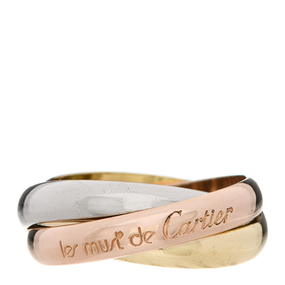 Cartier 18K Pink Yellow White Gold Classic Les Must De Cartier Trinity Ring 54 6.75 1 of 6
